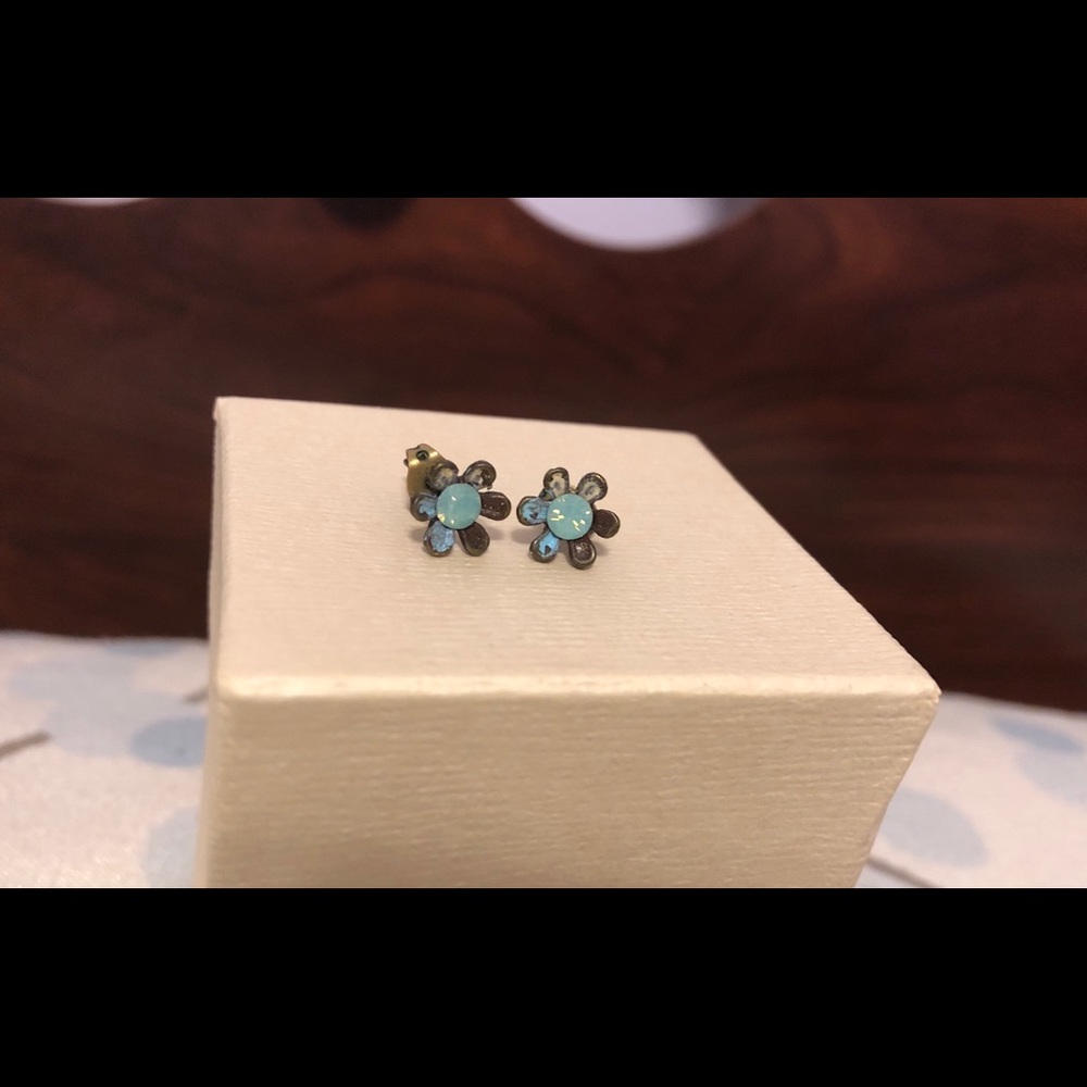 Michal Negrin Swarovski Floral Stud Earrings